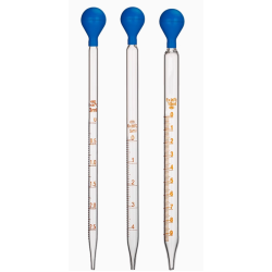 Graduated Glass Dropping Pipette with Rubber Bulb – 0.5 mL to 10 mL | Borosilicate Glass | 10 pcs per set