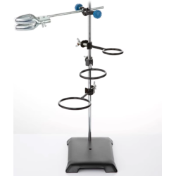 Complete Iron Stand Laboratory Support Set – With Iron Rings, Flask Clamps (S/M/L) and Cross Clamp